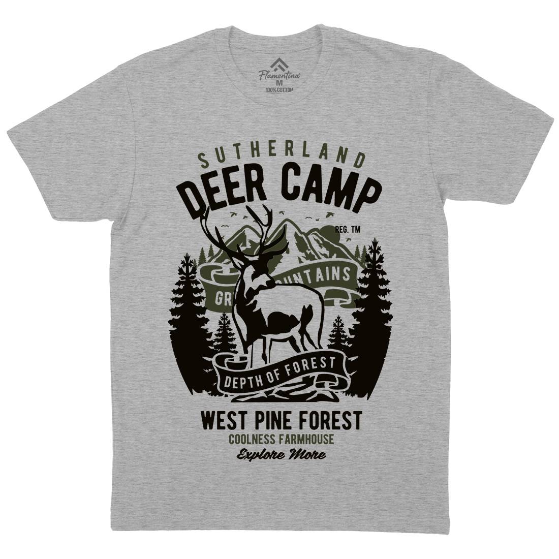 Deer Camp Mens Crew Neck T-Shirt Animals B400
