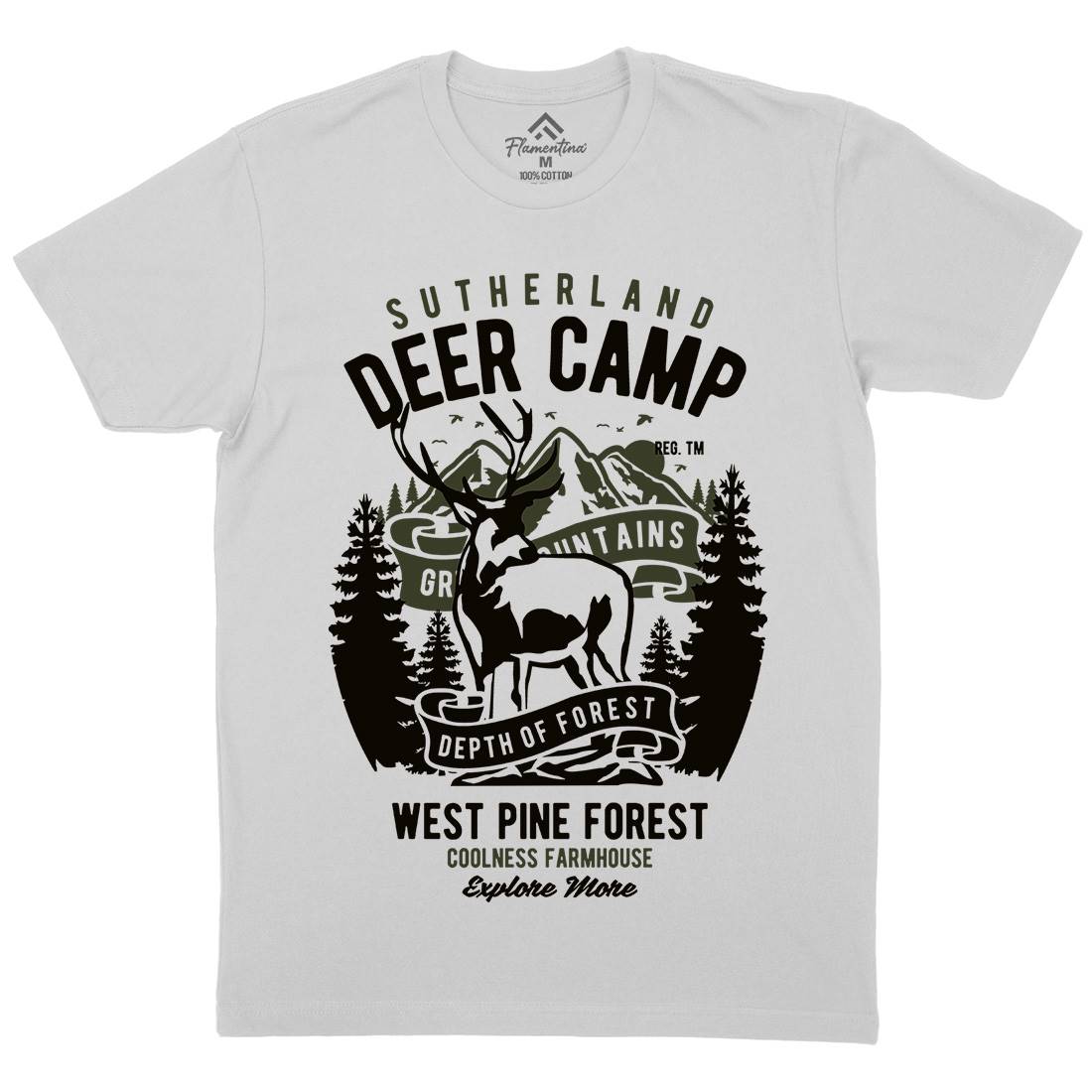 Deer Camp Mens Crew Neck T-Shirt Animals B400