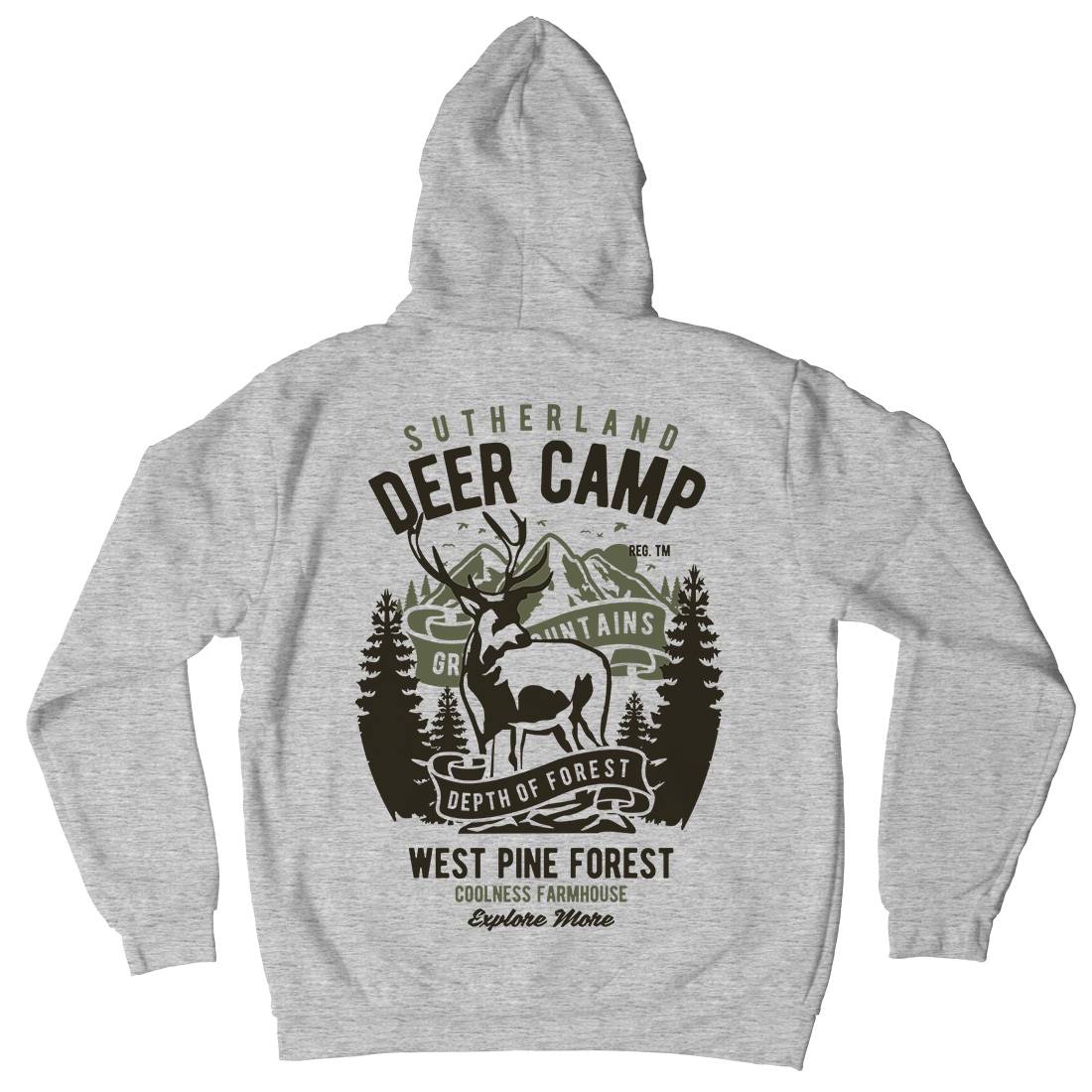 Deer Camp Mens Hoodie With Pocket Animals B400