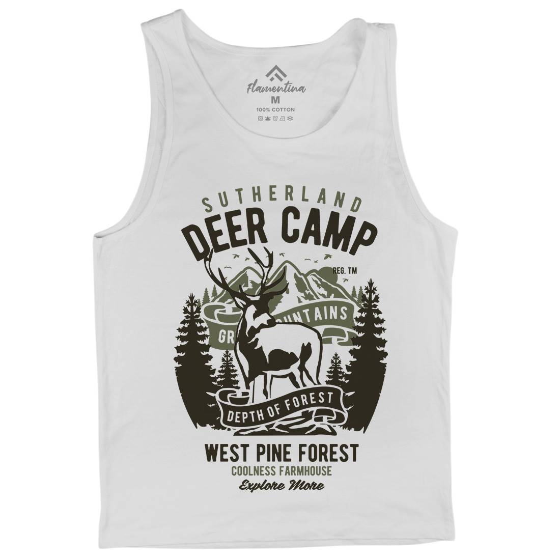 Deer Camp Mens Tank Top Vest Animals B400