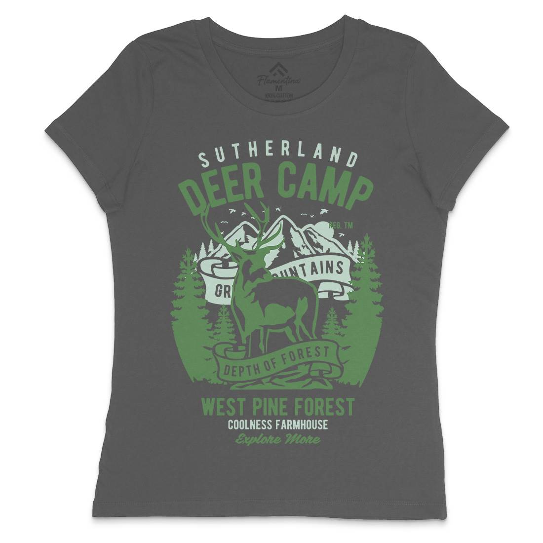 Deer Camp Womens Crew Neck T-Shirt Animals B400