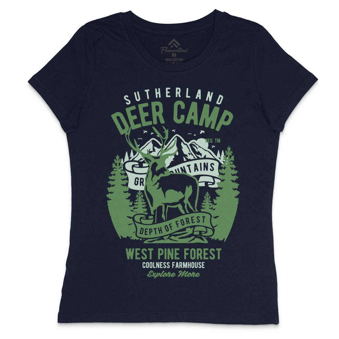 Deer Camp Womens Crew Neck T-Shirt Animals B400