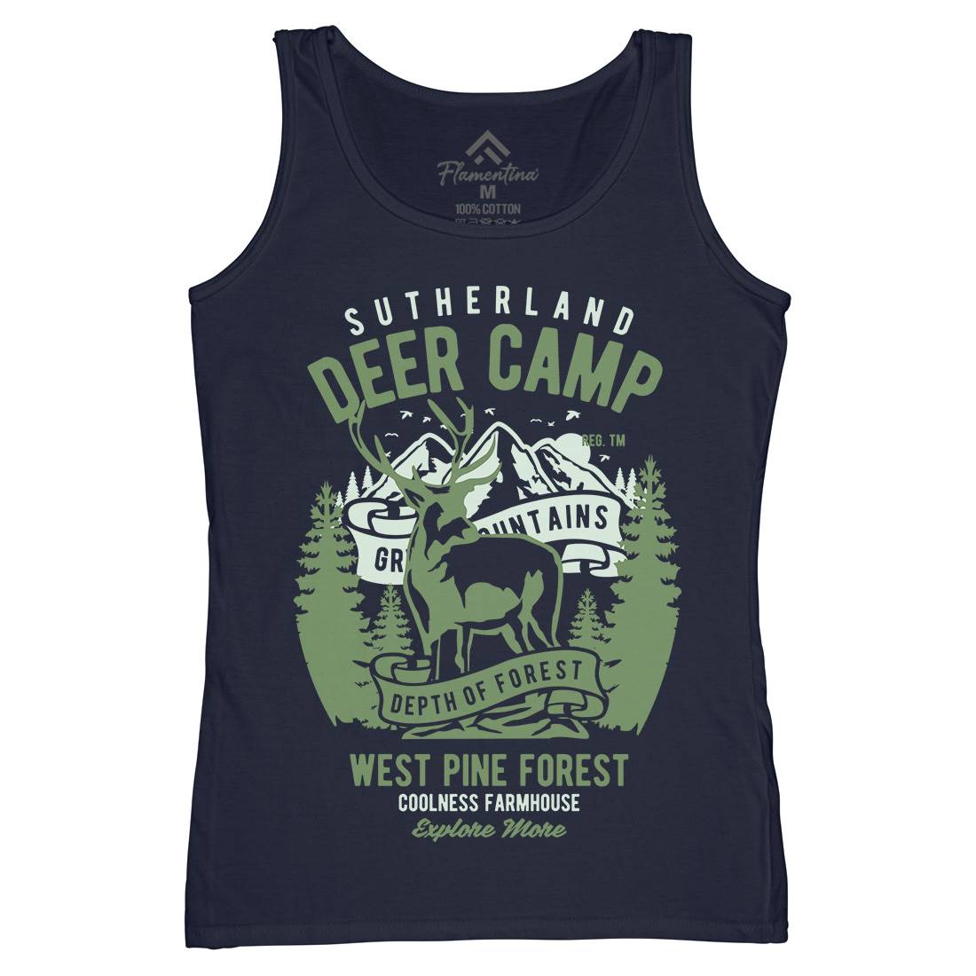 Deer Camp Womens Organic Tank Top Vest Animals B400