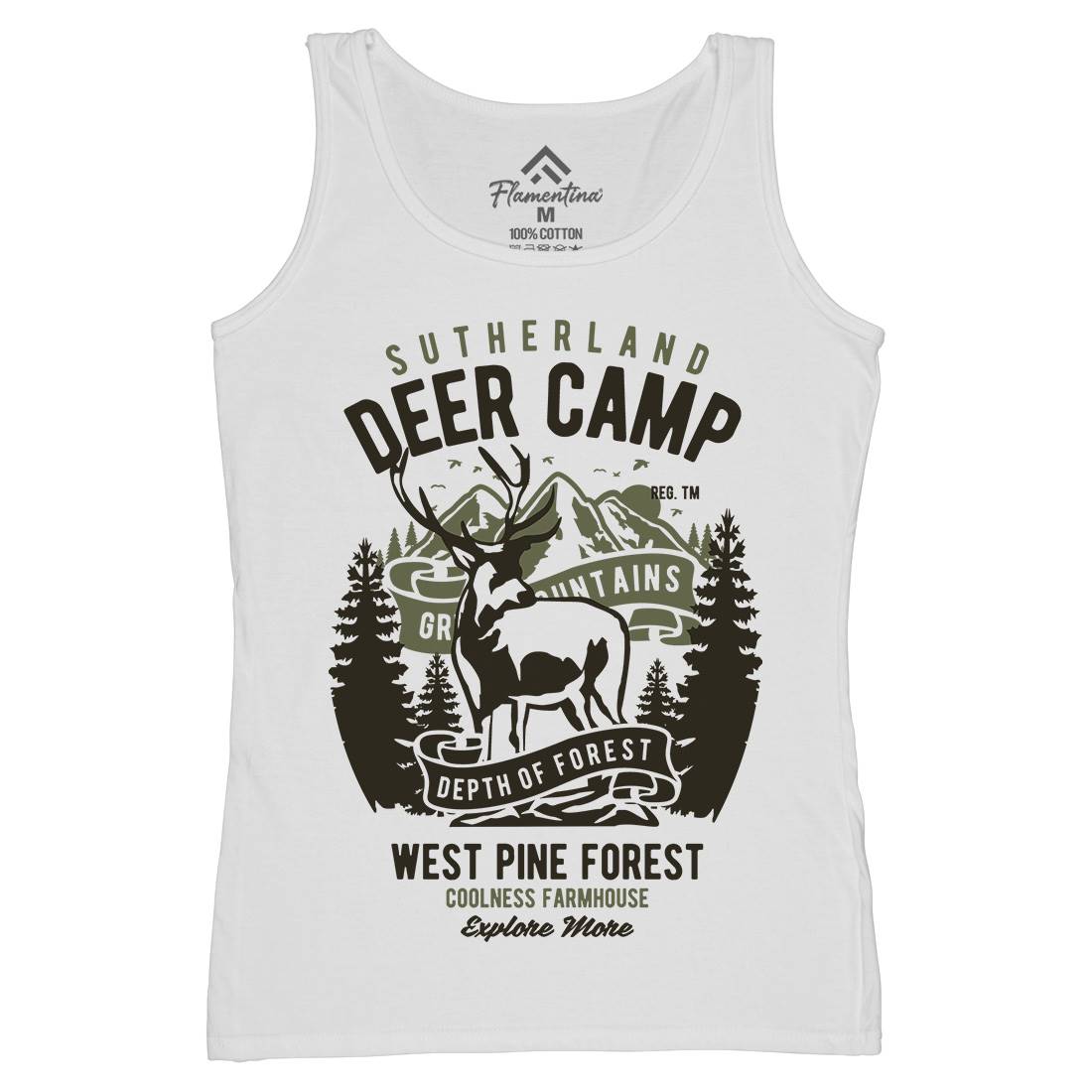 Deer Camp Womens Organic Tank Top Vest Animals B400