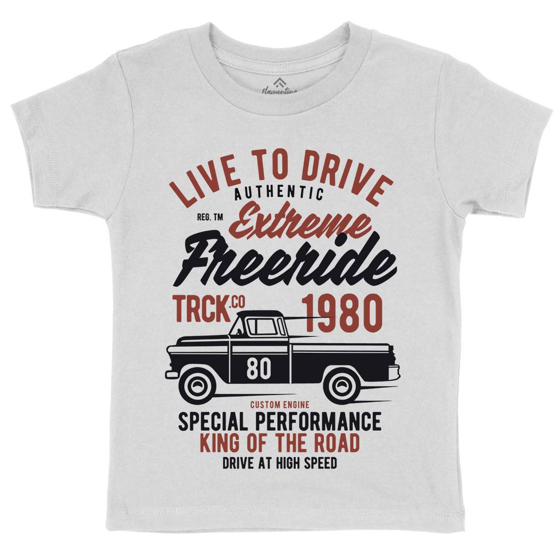 Extreme Freeride Truck Kids Crew Neck T-Shirt Cars B401