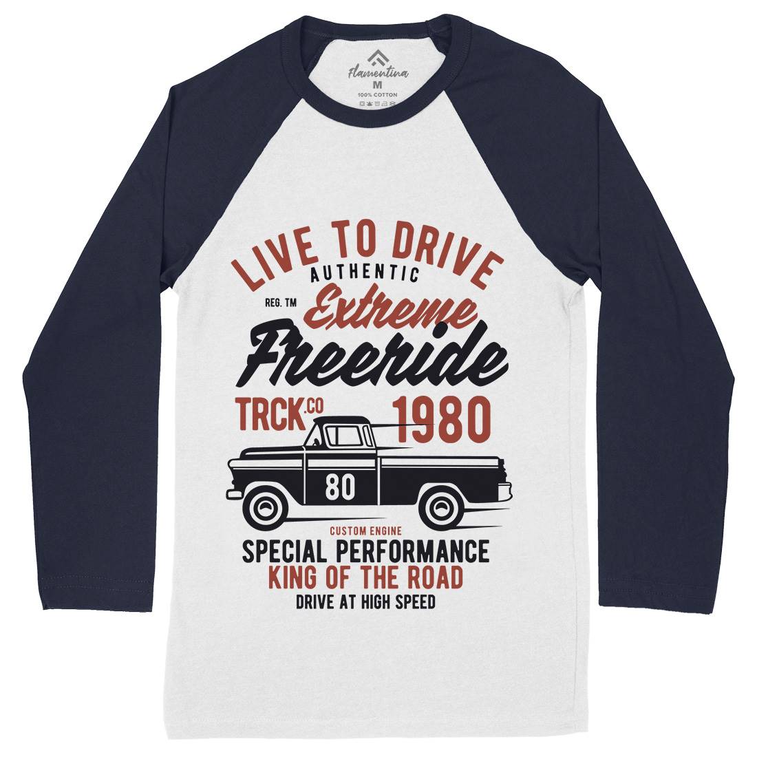 Extreme Freeride Truck Mens Long Sleeve Baseball T-Shirt Cars B401