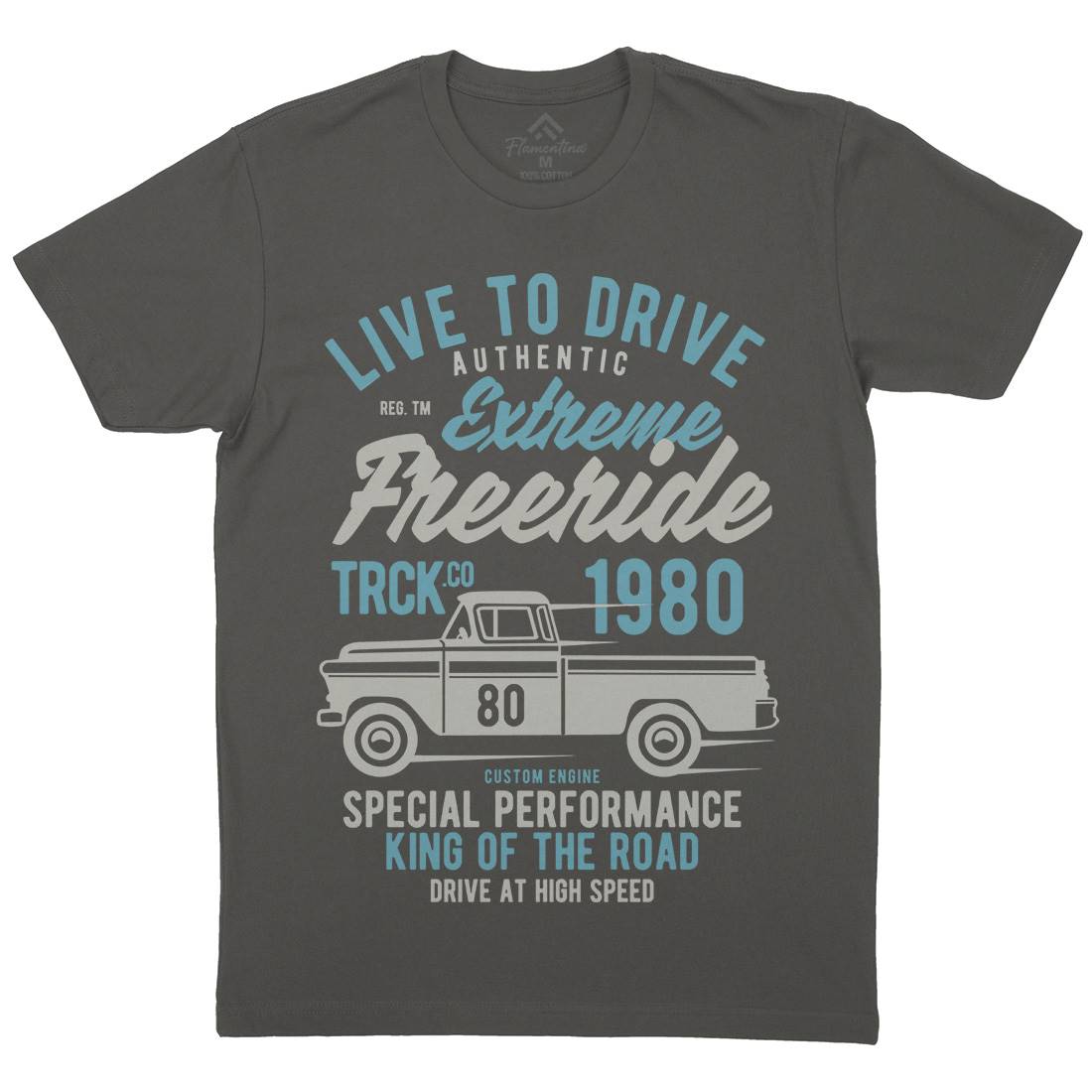 Extreme Freeride Truck Mens Crew Neck T-Shirt Cars B401
