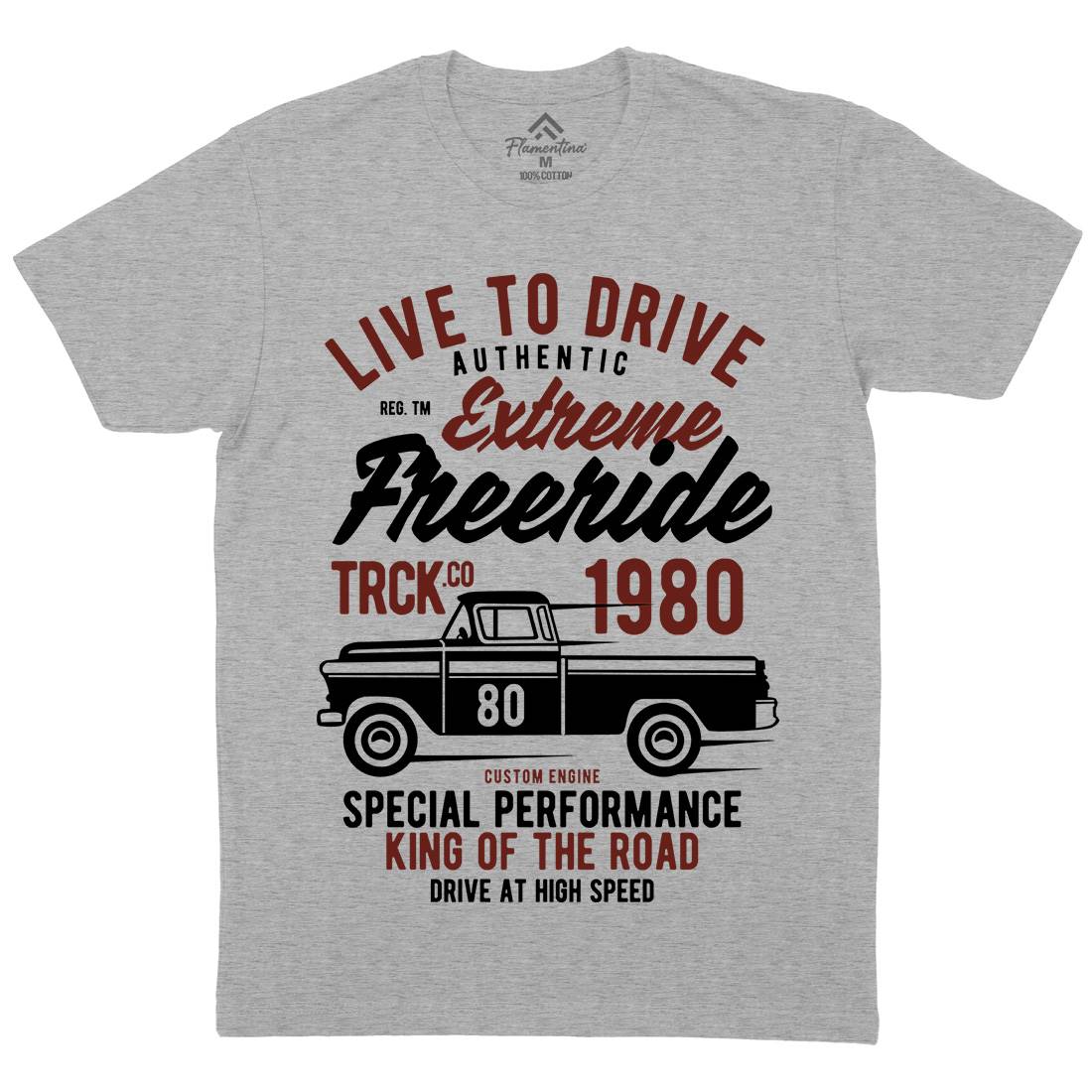 Extreme Freeride Truck Mens Crew Neck T-Shirt Cars B401