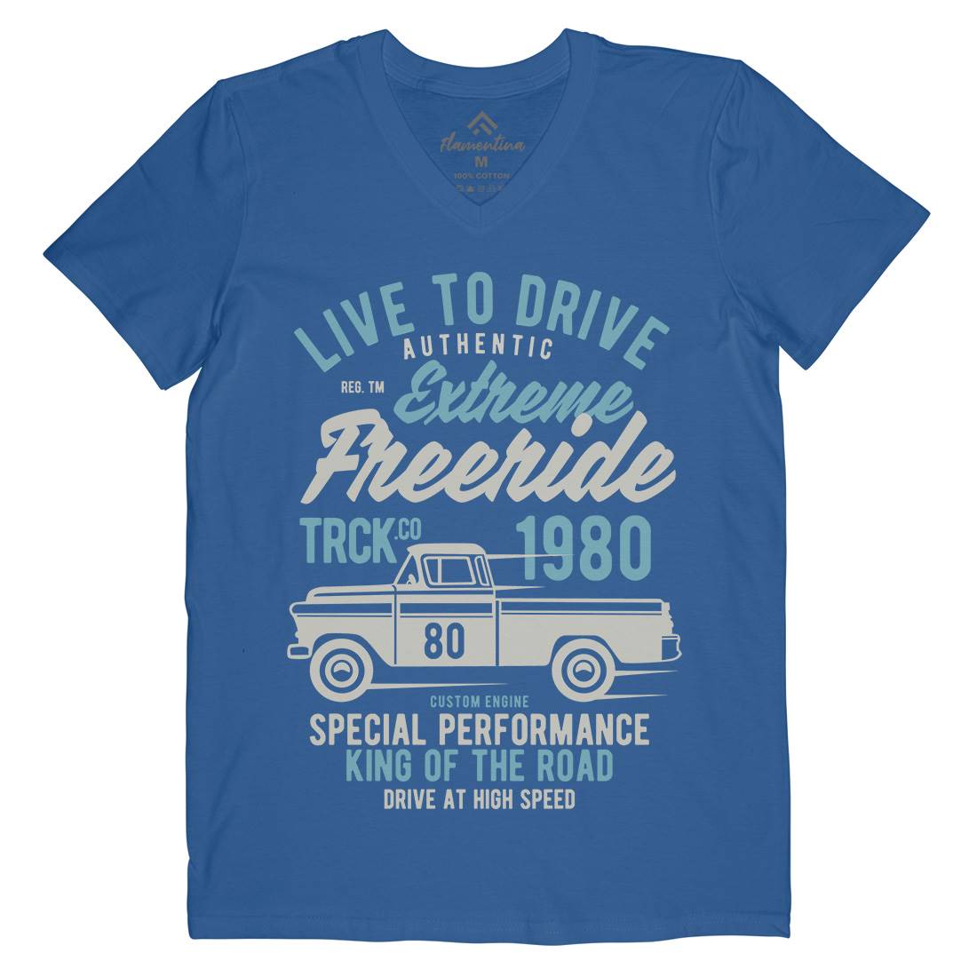 Extreme Freeride Truck Mens V-Neck T-Shirt Cars B401