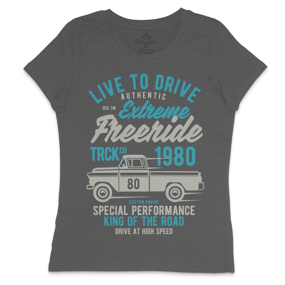 Extreme Freeride Truck Womens Crew Neck T-Shirt Cars B401