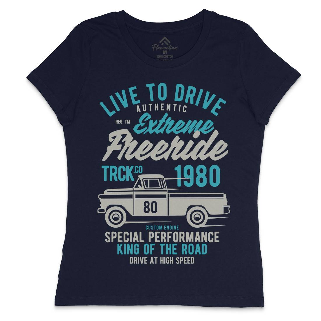 Extreme Freeride Truck Womens Crew Neck T-Shirt Cars B401