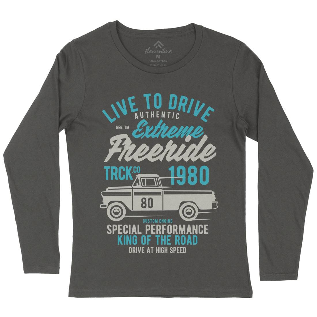 Extreme Freeride Truck Womens Long Sleeve T-Shirt Cars B401