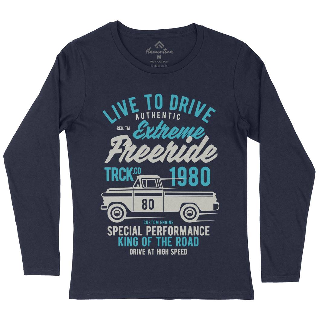 Extreme Freeride Truck Womens Long Sleeve T-Shirt Cars B401