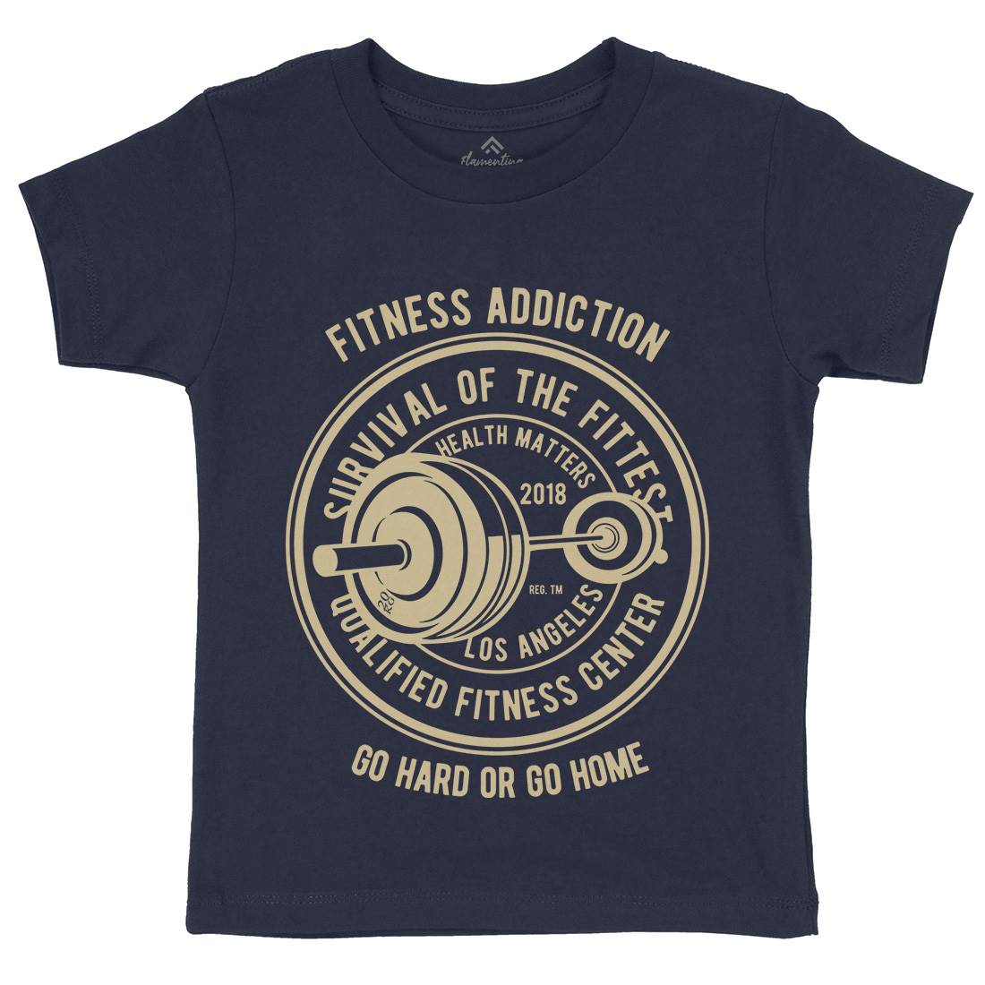 Fitness Addiction Kids Organic Crew Neck T-Shirt Gym B403