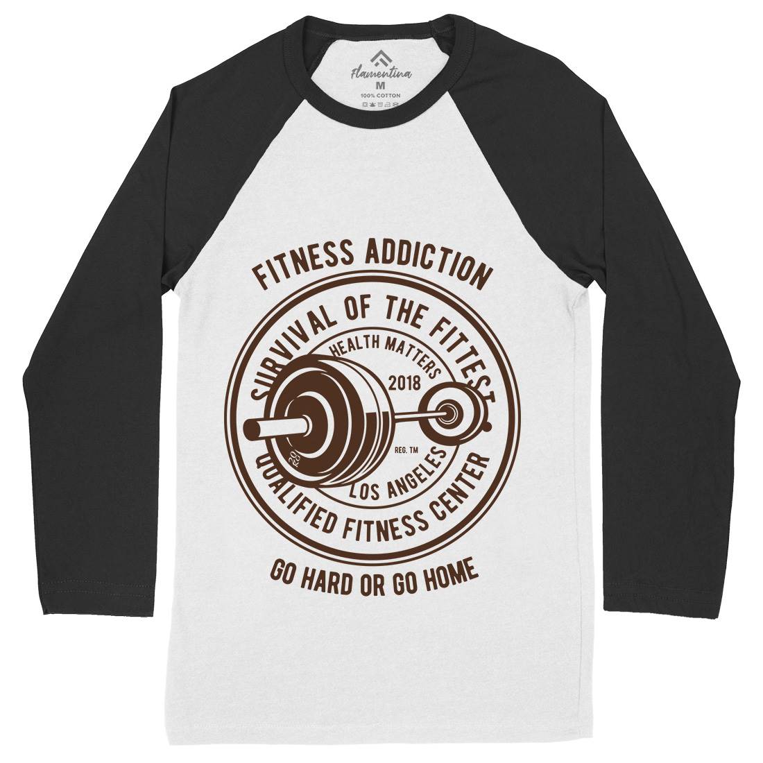 Fitness Addiction Mens Long Sleeve Baseball T-Shirt Gym B403