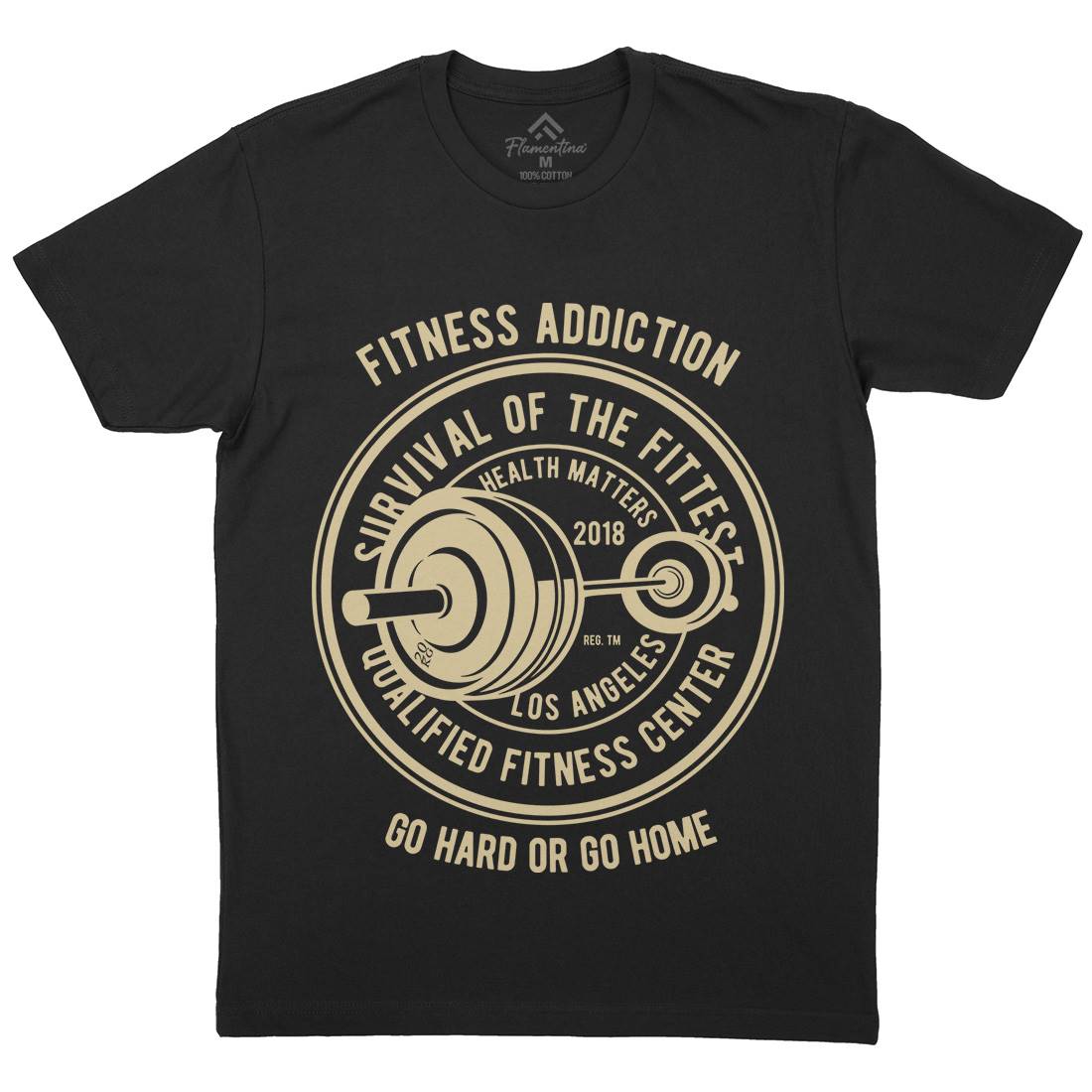 Fitness Addiction Mens Organic Crew Neck T-Shirt Gym B403