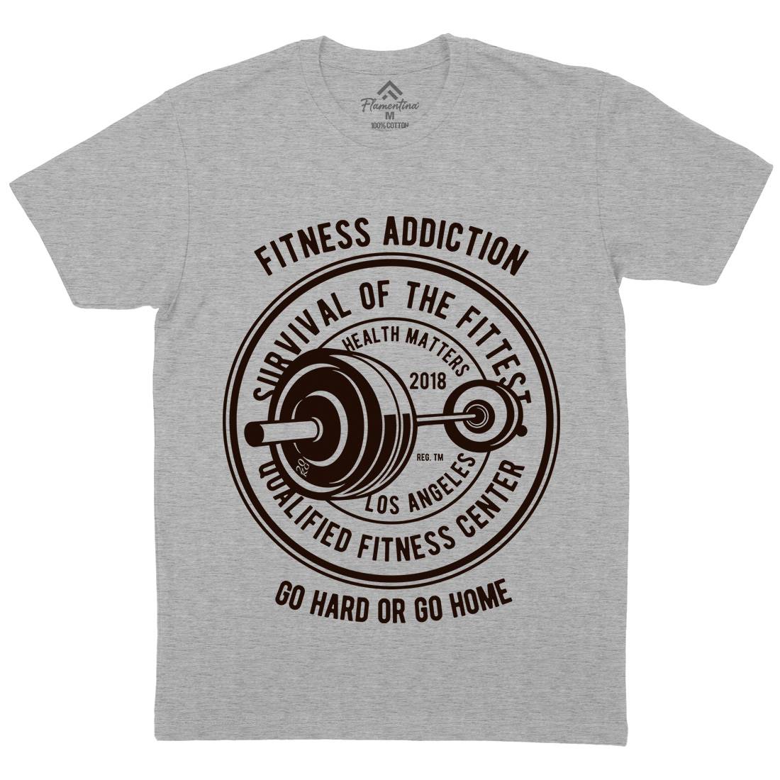 Fitness Addiction Mens Crew Neck T-Shirt Gym B403