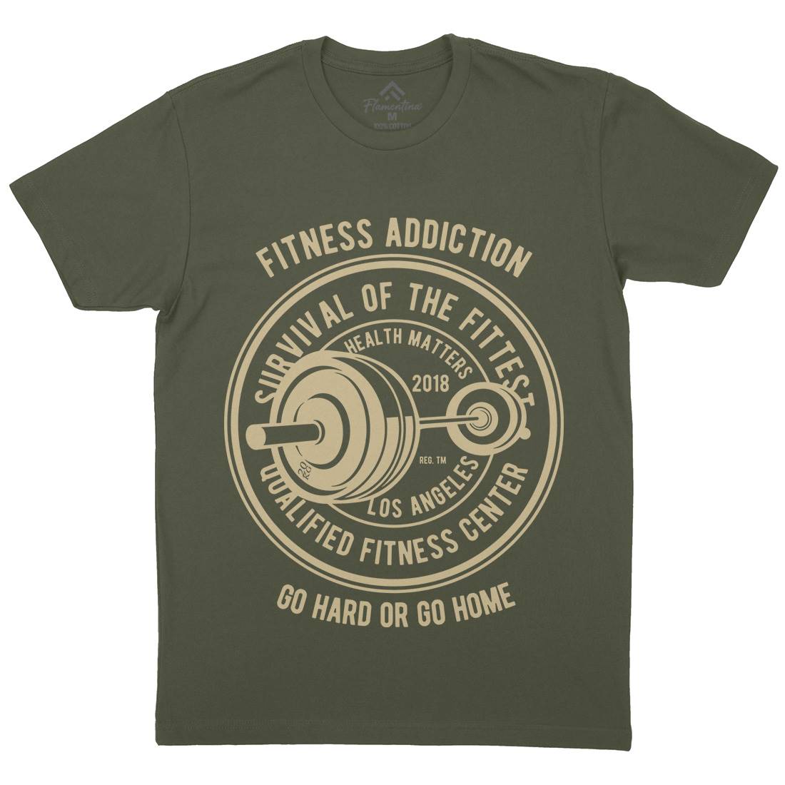 Fitness Addiction Mens Organic Crew Neck T-Shirt Gym B403