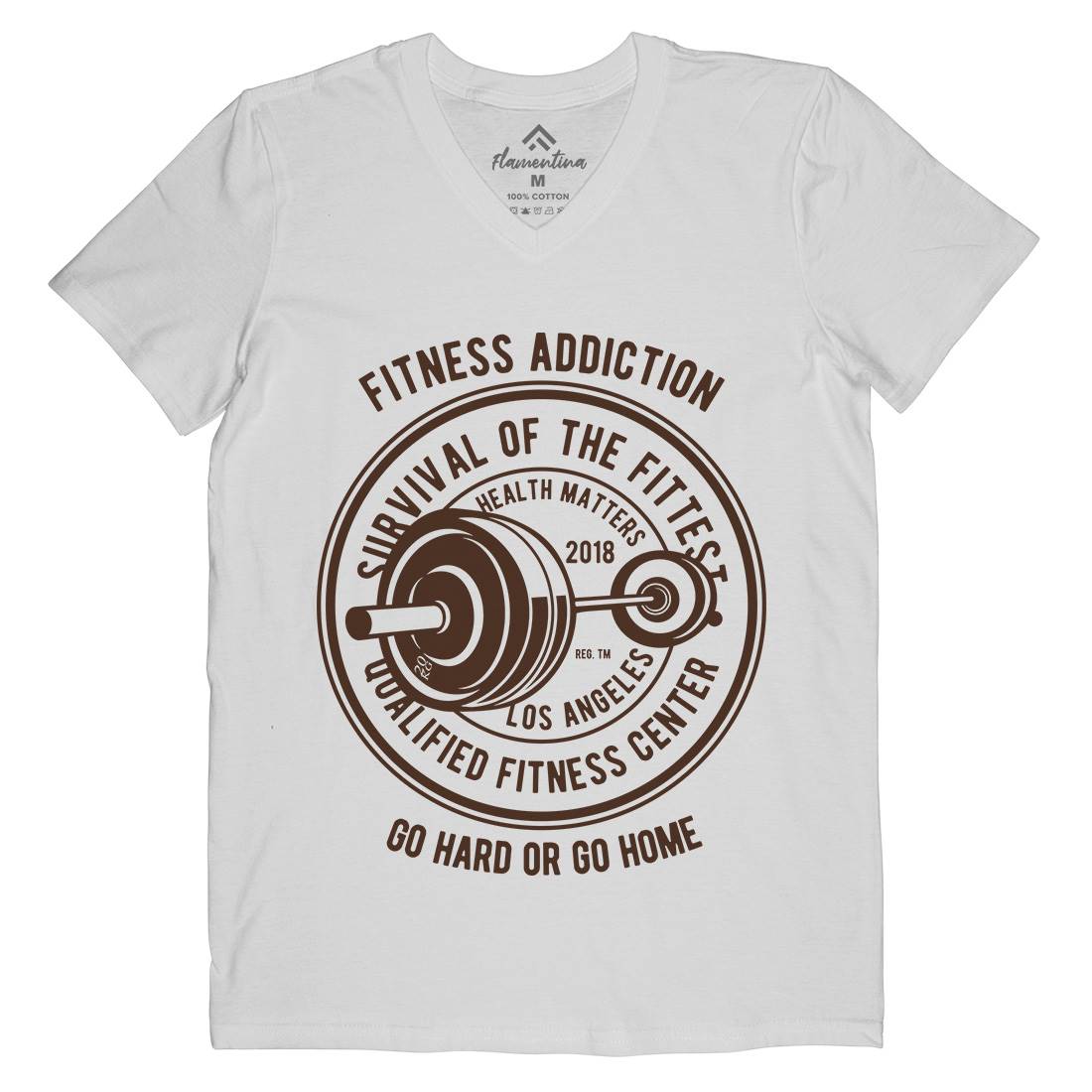 Fitness Addiction Mens V-Neck T-Shirt Gym B403