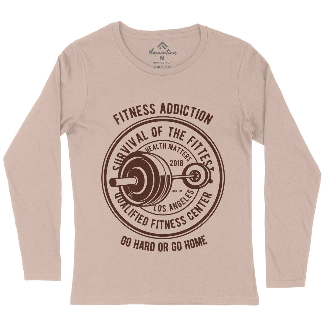 Fitness Addiction Womens Long Sleeve T-Shirt Gym B403