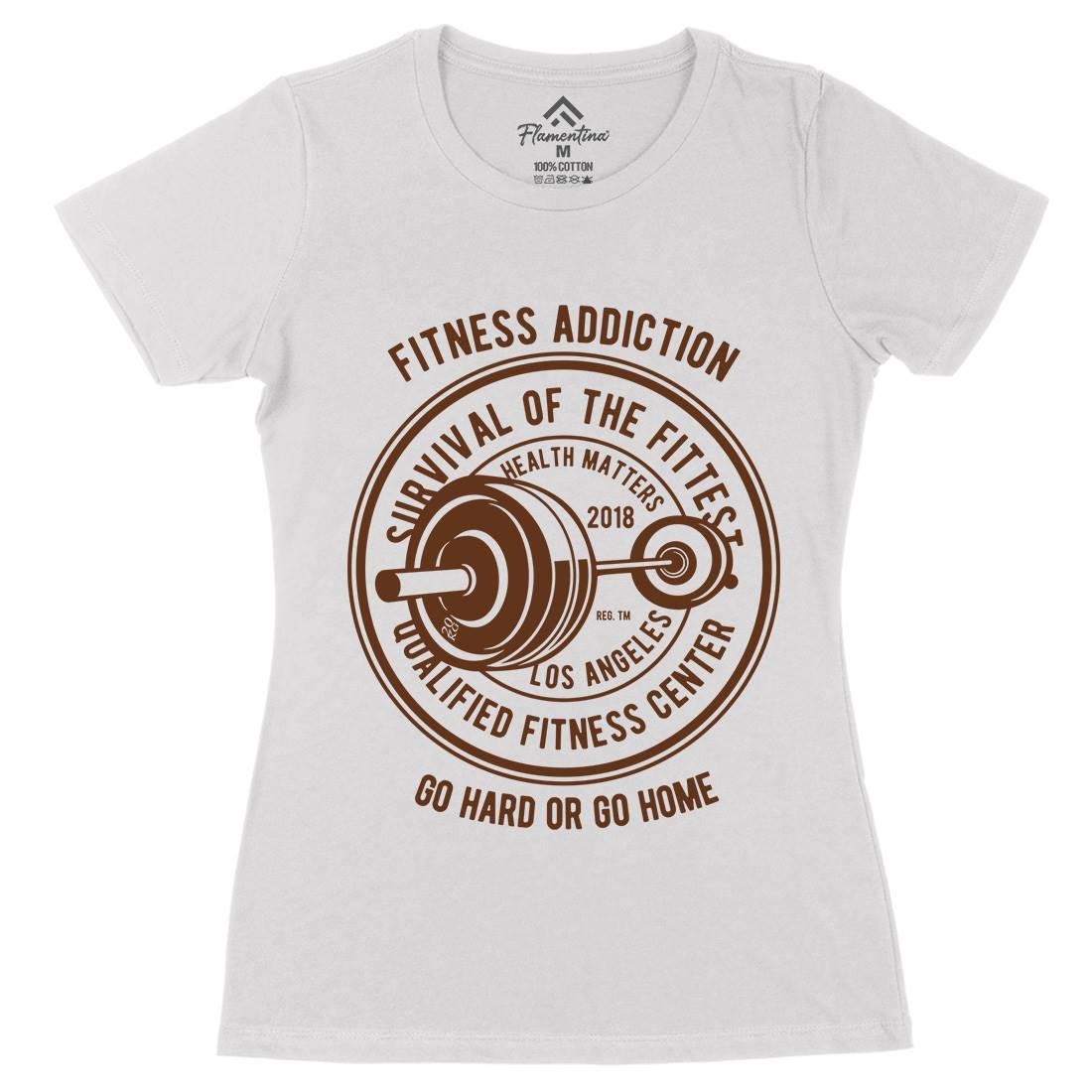 Fitness Addiction Womens Organic Crew Neck T-Shirt Gym B403