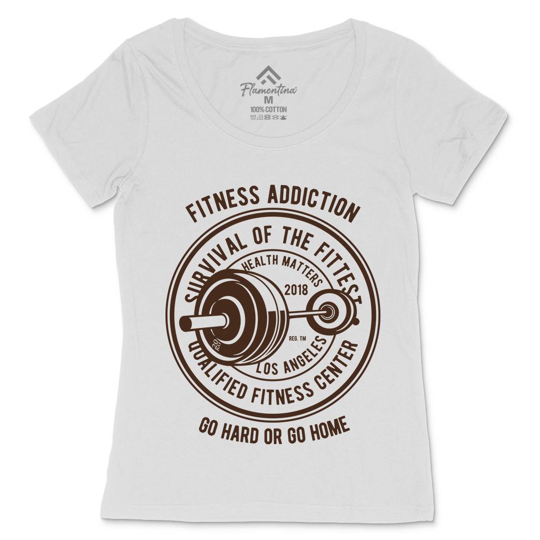 Fitness Addiction Womens Scoop Neck T-Shirt Gym B403