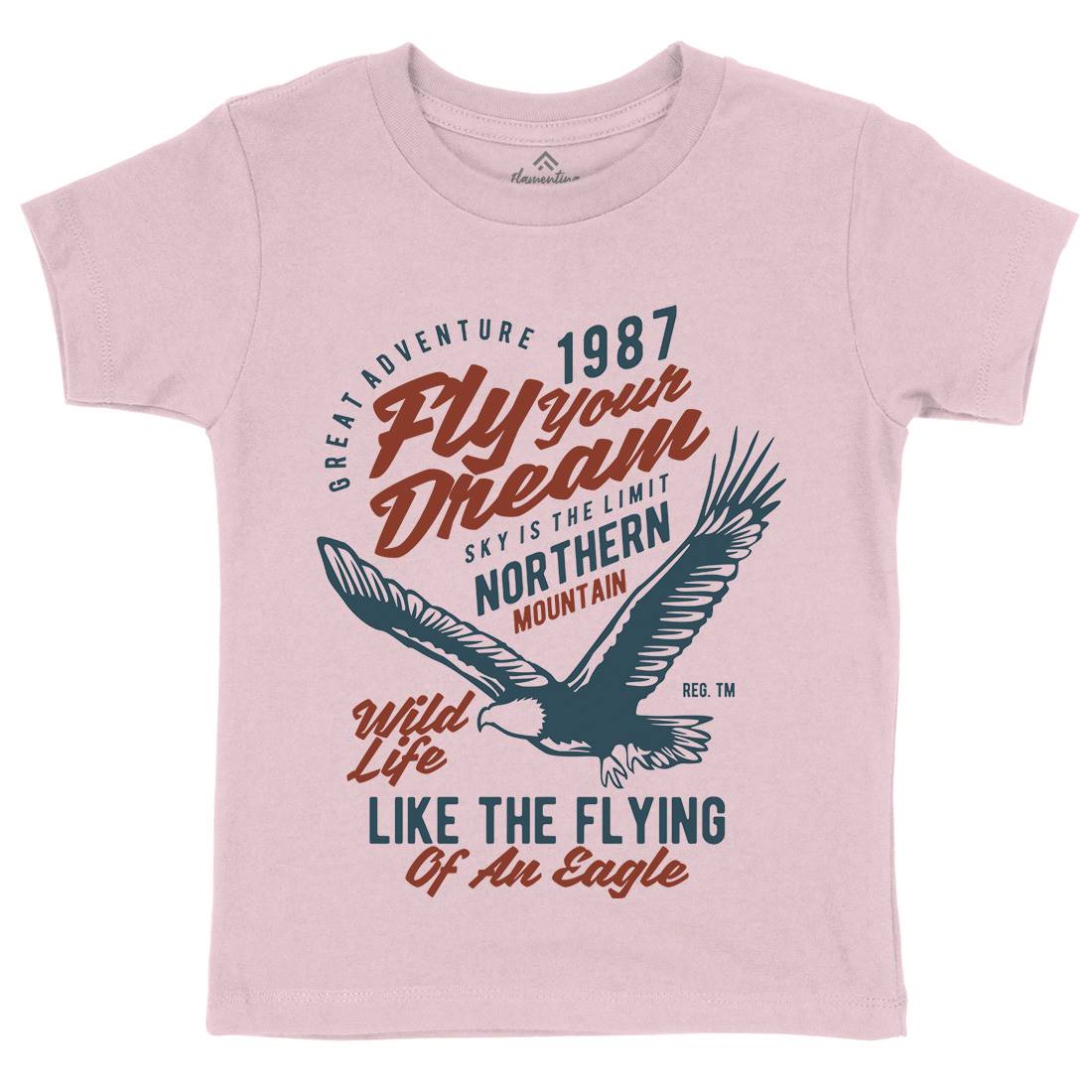 Fly Your Dream Kids Organic Crew Neck T-Shirt Animals B404