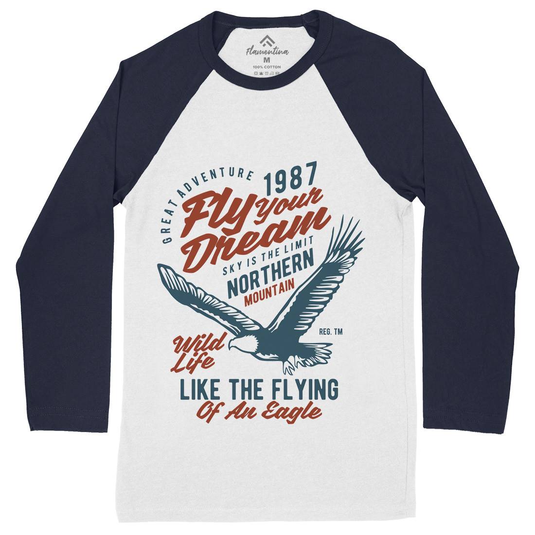 Fly Your Dream Mens Long Sleeve Baseball T-Shirt Animals B404