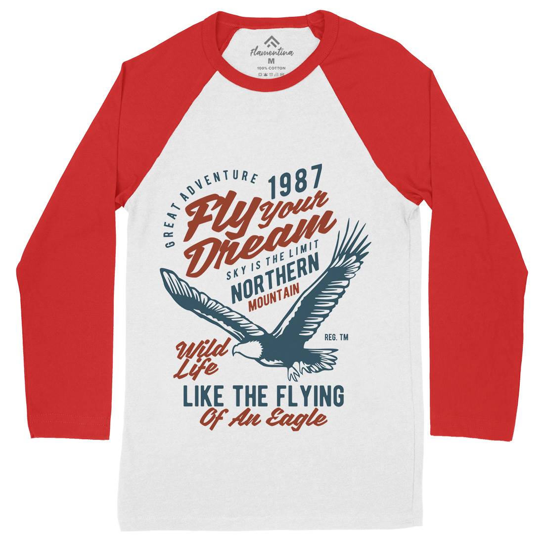 Fly Your Dream Mens Long Sleeve Baseball T-Shirt Animals B404