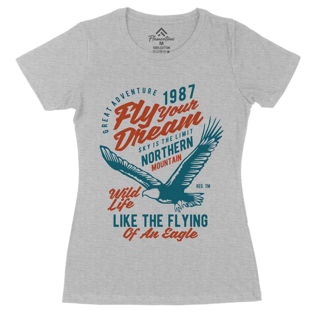 Fly Your Dream Womens Organic Crew Neck T-Shirt Animals B404