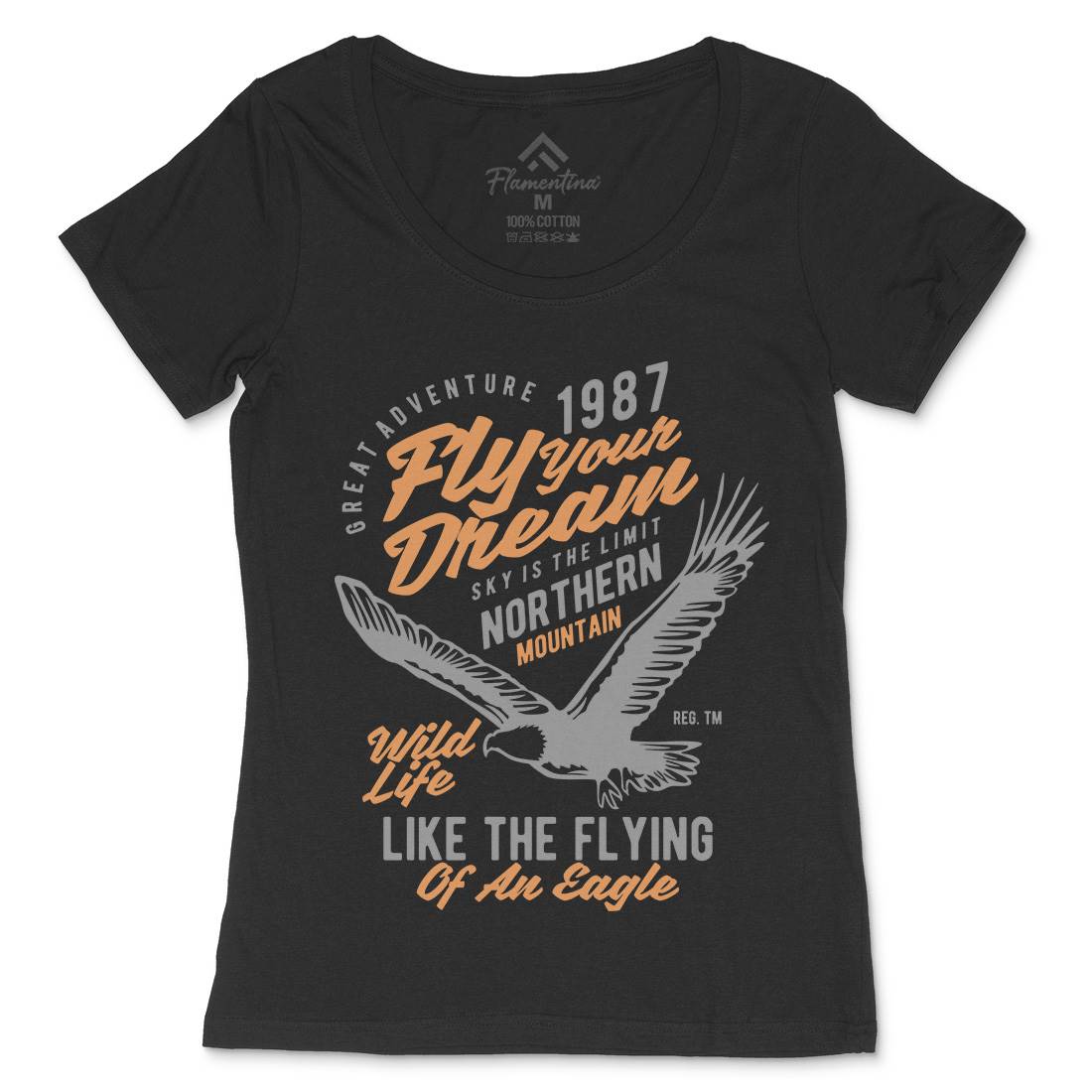 Fly Your Dream Womens Scoop Neck T-Shirt Animals B404