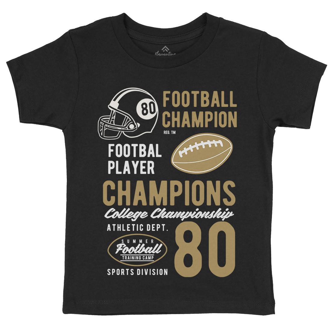 Football Champions Kids Organic Crew Neck T-Shirt Sport B405