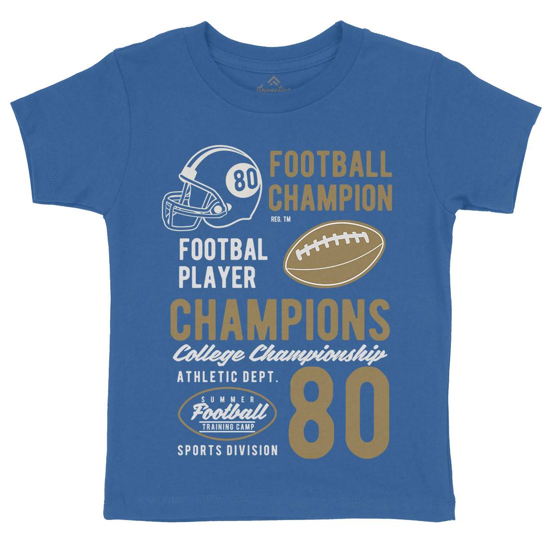 Football Champions Kids Organic Crew Neck T-Shirt Sport B405