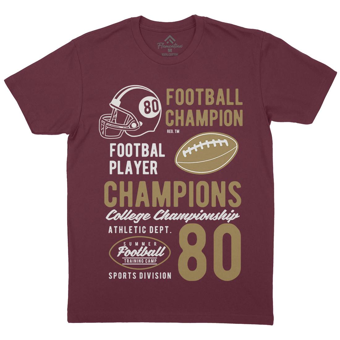 Football Champions Mens Organic Crew Neck T-Shirt Sport B405