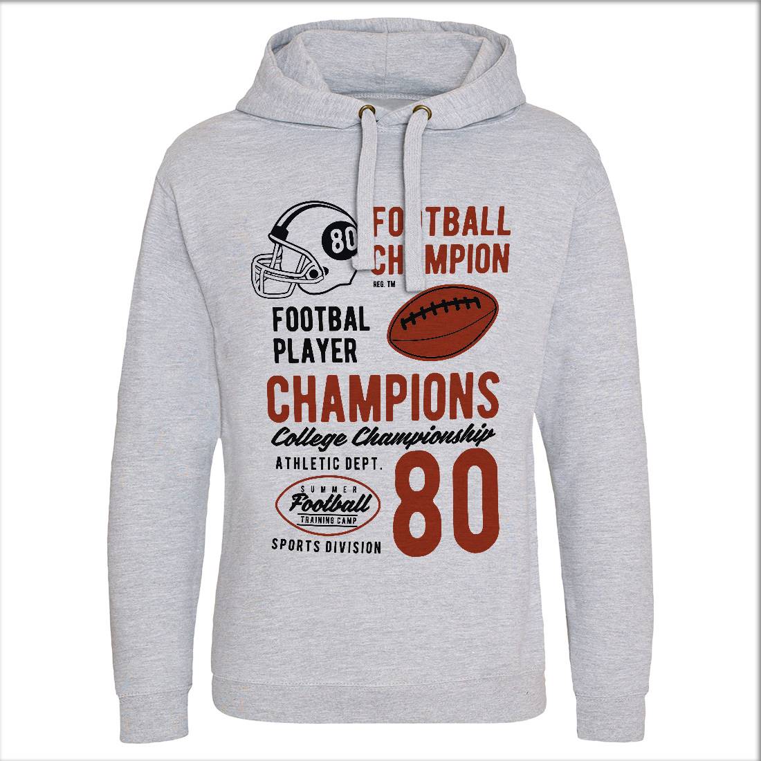 Football Champions Mens Hoodie Without Pocket Sport B405
