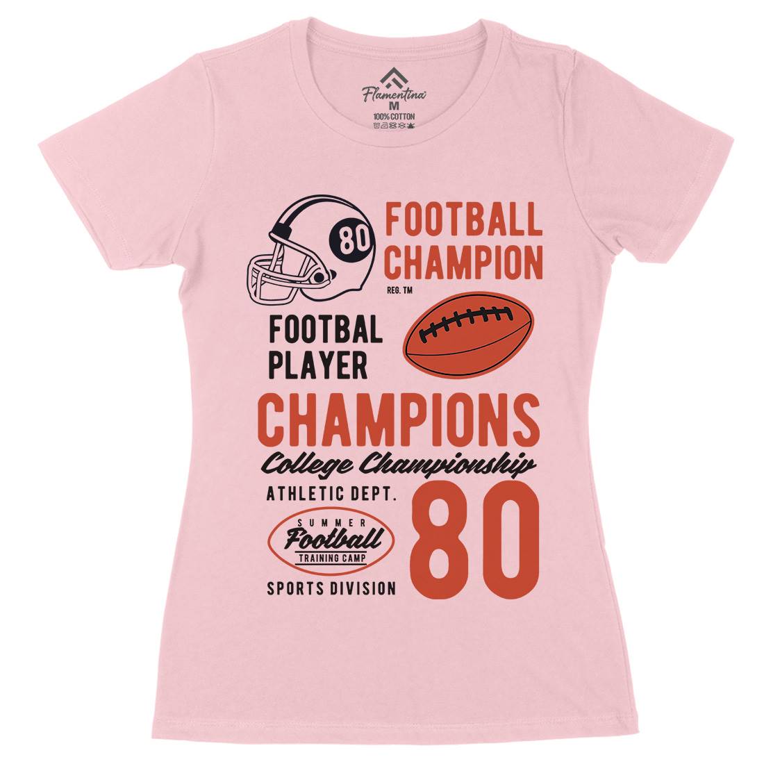 Football Champions Womens Organic Crew Neck T-Shirt Sport B405