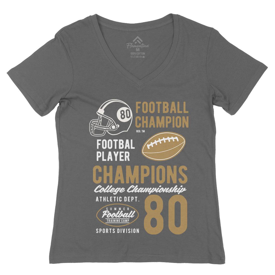 Football Champions Womens Organic V-Neck T-Shirt Sport B405