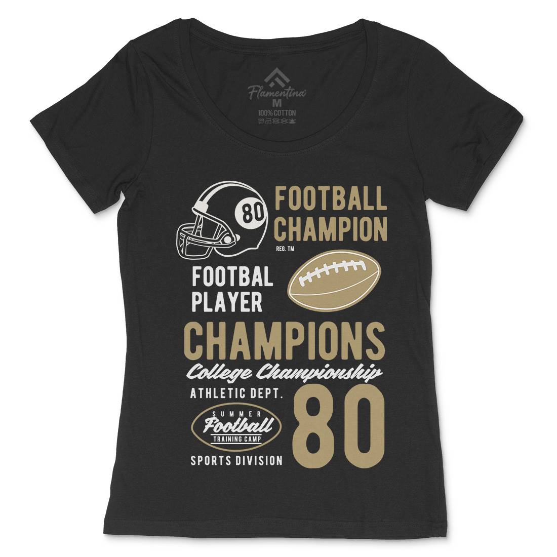Football Champions Womens Scoop Neck T-Shirt Sport B405