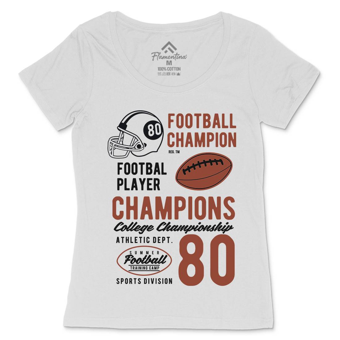 Football Champions Womens Scoop Neck T-Shirt Sport B405