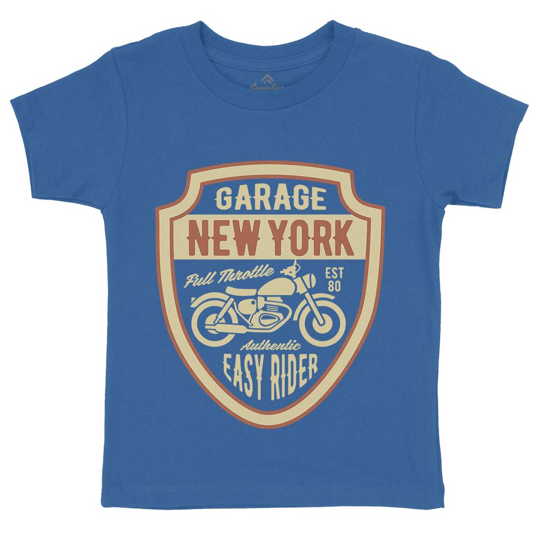 New York Kids Crew Neck T-Shirt Motorcycles B406