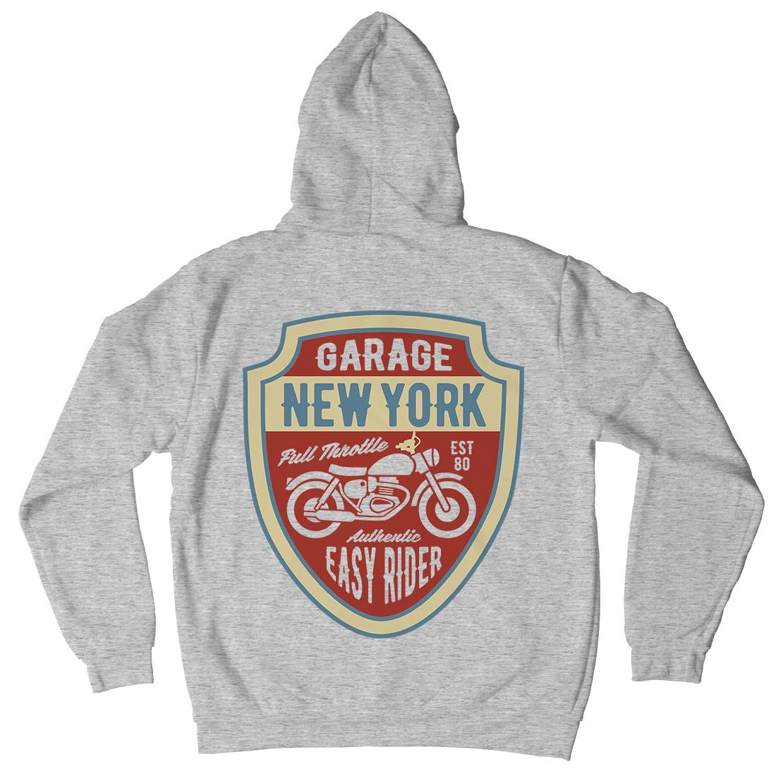 New York Mens Hoodie With Pocket Motorcycles B406