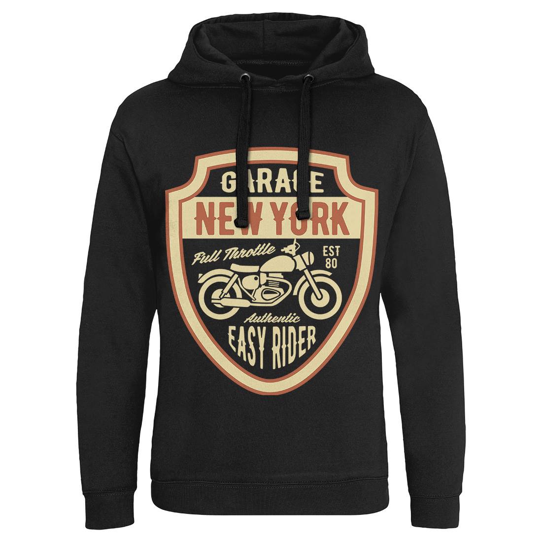 New York Mens Hoodie Without Pocket Motorcycles B406