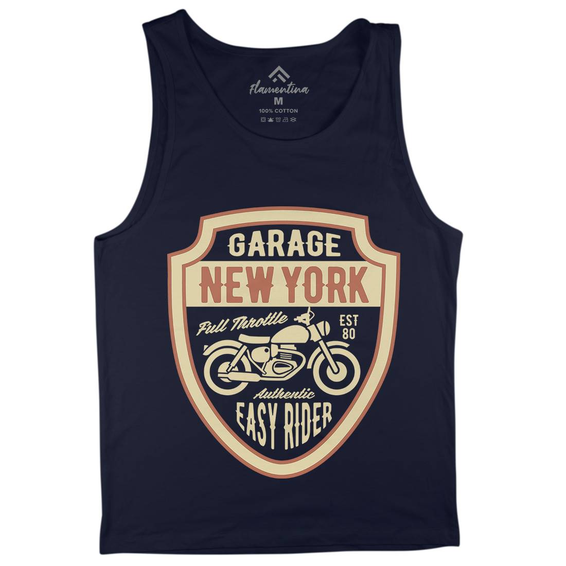 New York Mens Tank Top Vest Motorcycles B406