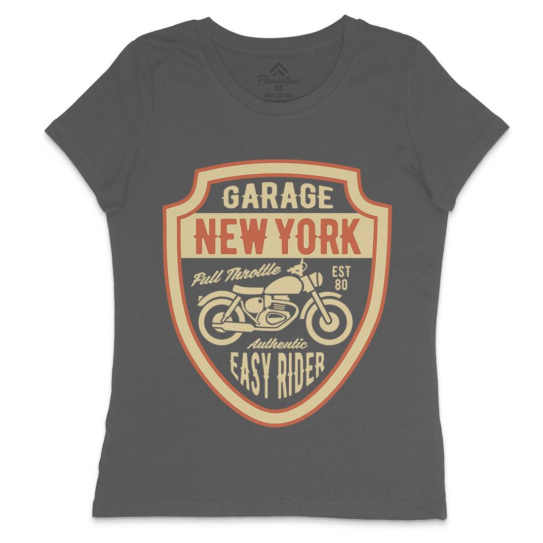 New York Womens Crew Neck T-Shirt Motorcycles B406