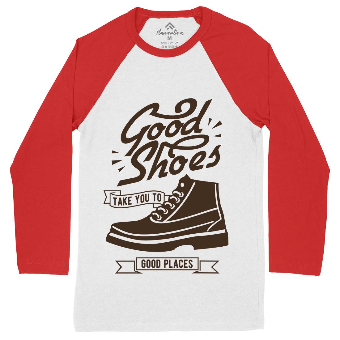 Good Shoes Mens Long Sleeve Baseball T-Shirt Retro B407