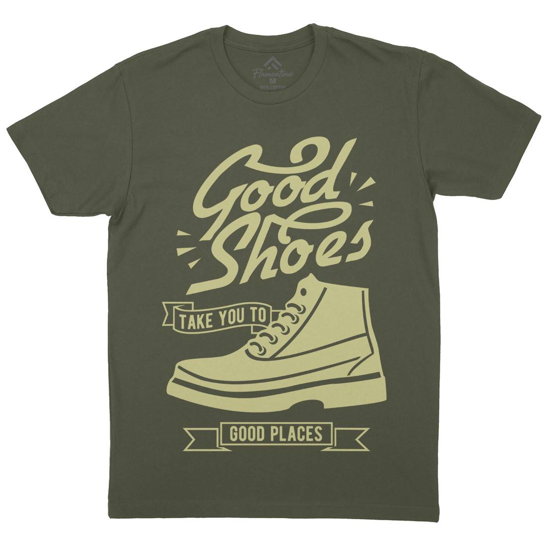 Good Shoes Mens Organic Crew Neck T-Shirt Retro B407