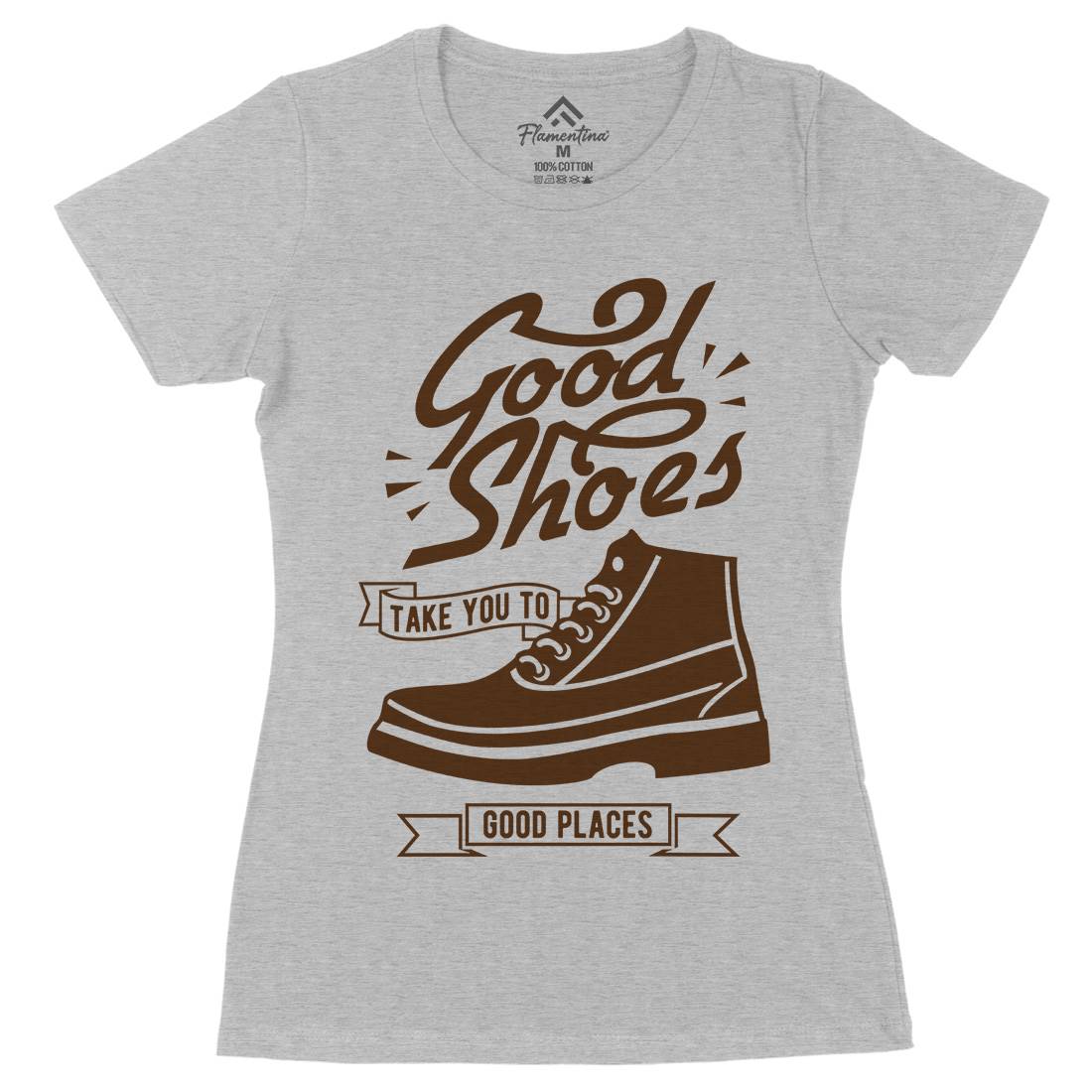 Good Shoes Womens Organic Crew Neck T-Shirt Retro B407
