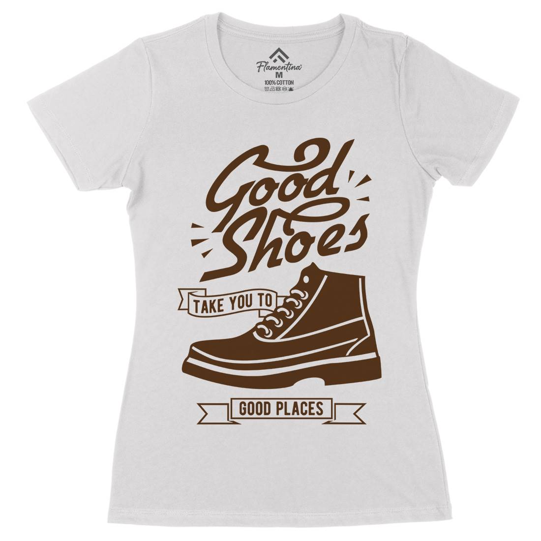 Good Shoes Womens Organic Crew Neck T-Shirt Retro B407