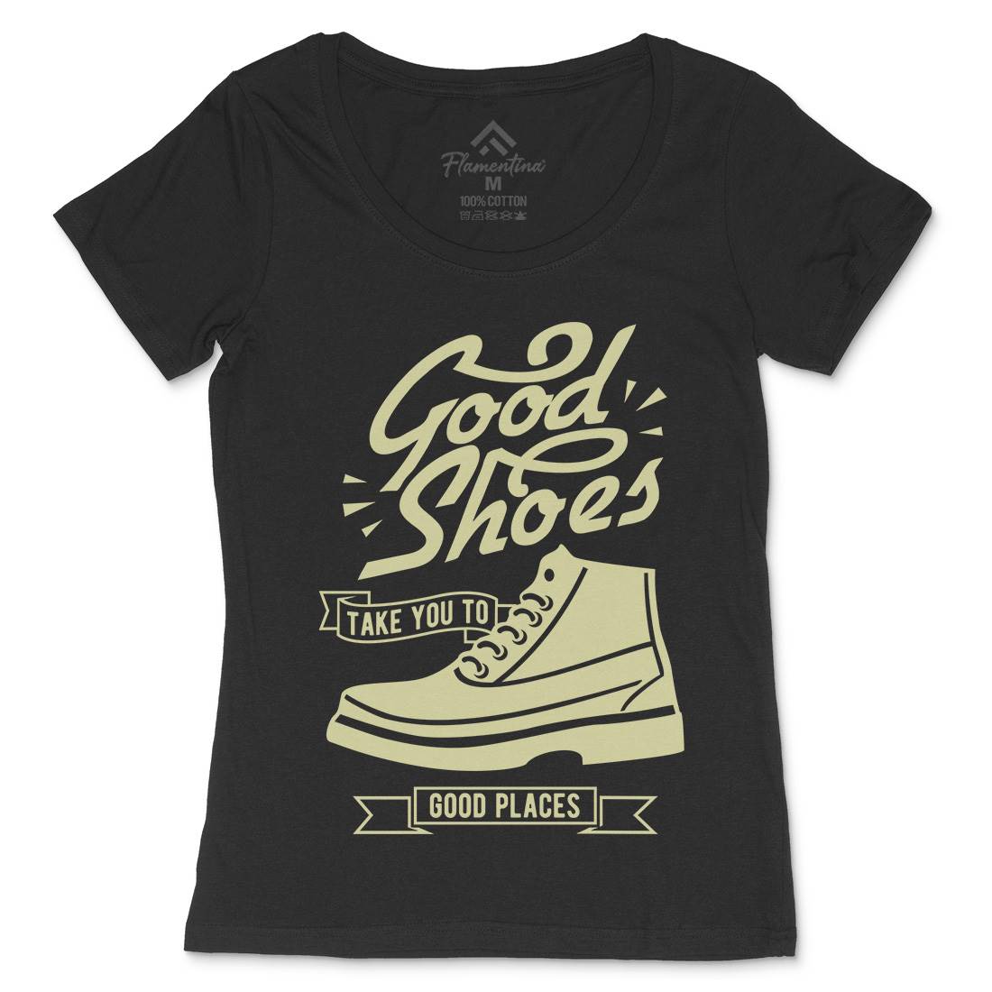 Good Shoes Womens Scoop Neck T-Shirt Retro B407