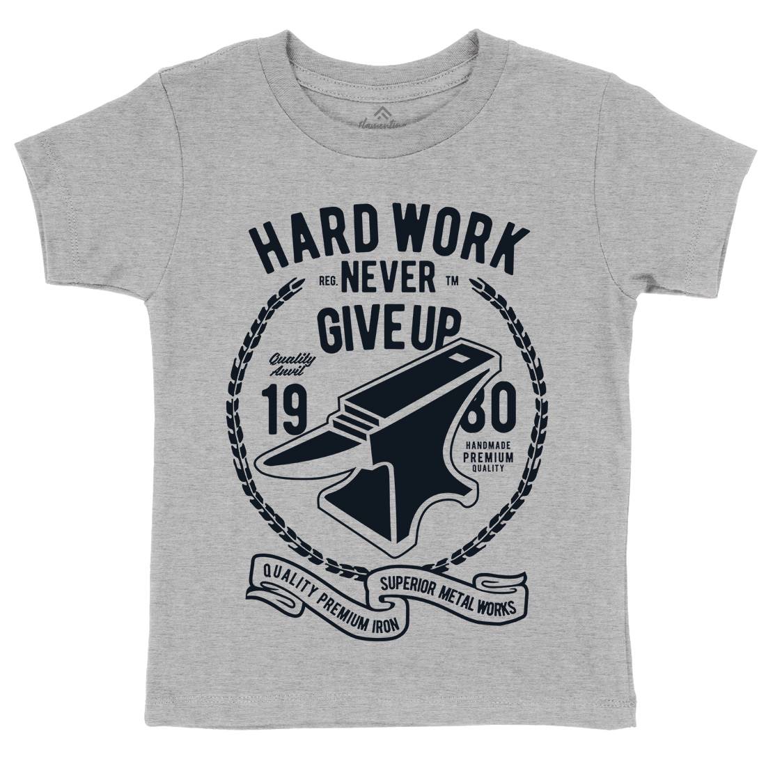 Hard Work Anvil Kids Organic Crew Neck T-Shirt Retro B408